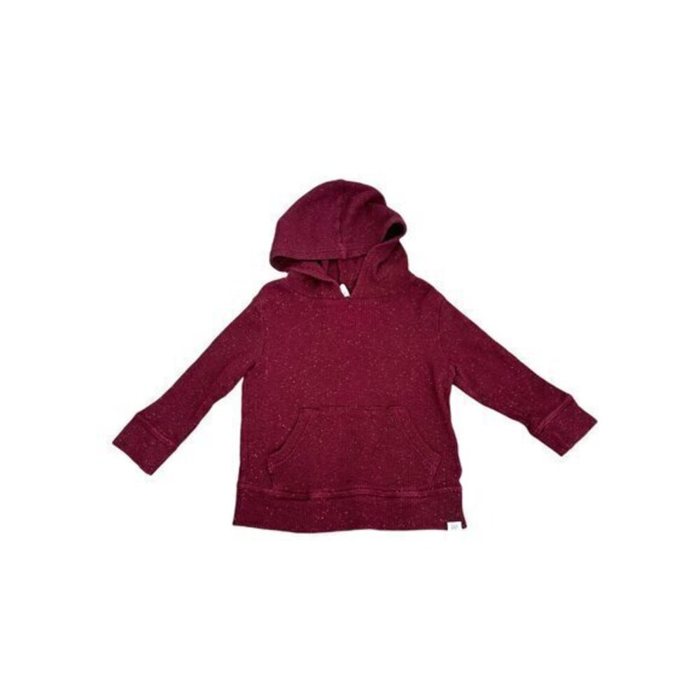 Baby Gap Toddler Hoodie 2 Years Maroon Speckled Knit Pullover With Front Pocket